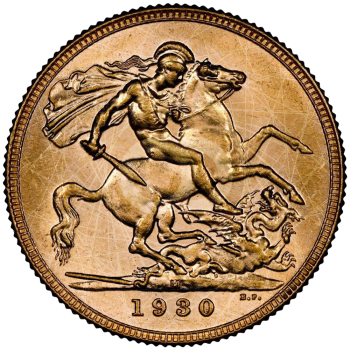 Sterlina Oro Re Giorgio V  AU 1929 1931 