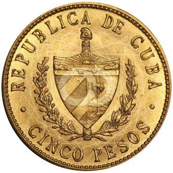 5 Pesos Cuba José Martí 1915 1916 