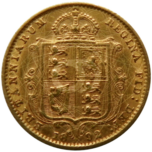 1/2 Sterlina Oro Regina Vittoria 1887 1893