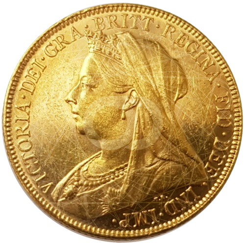 1/2 Sterlina Oro Regina Vittoria 1893 1901 