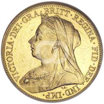 Sterlina Oro Regina Vittoria Testa Velata 1893 1901