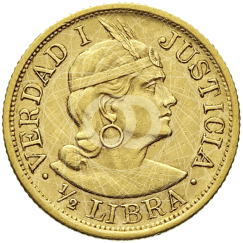 1/2 Libra Oro Perù 1902 1969 