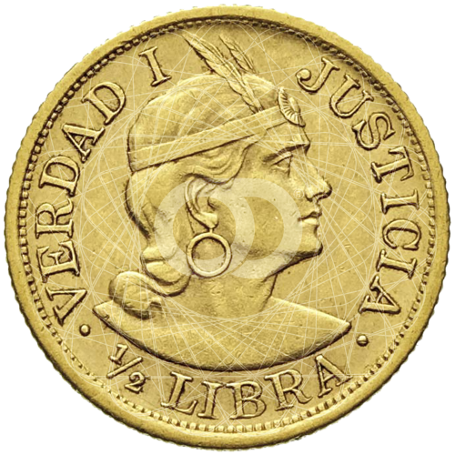 1/2 Libra Oro Perù 1902 1969 