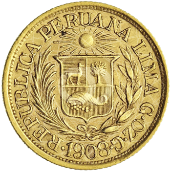 1/2 Libra Oro Perù 1902 1969 