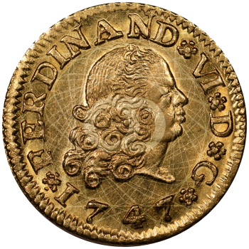 1/2 Escudo Oro Ferdinando VI 1749 1759 