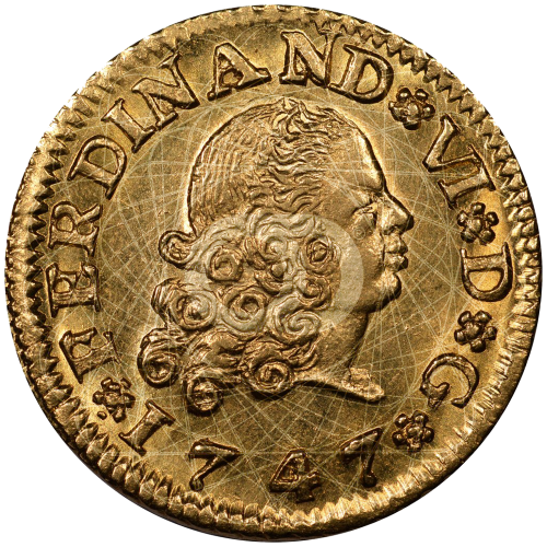 1/2 Escudo Oro Ferdinando VI 1749 1759 