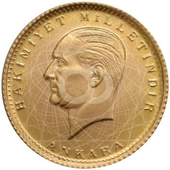 50 Piastre Kurush Oro Turchia Mustafa Kemal Atatürk 1923
