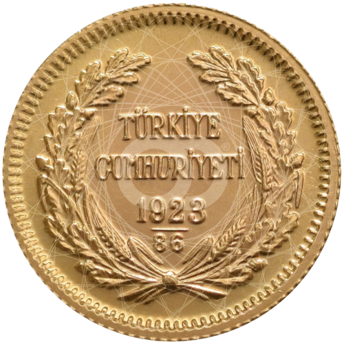 50 Piastre Kurush Oro Turchia Mustafa Kemal Atatürk 1923