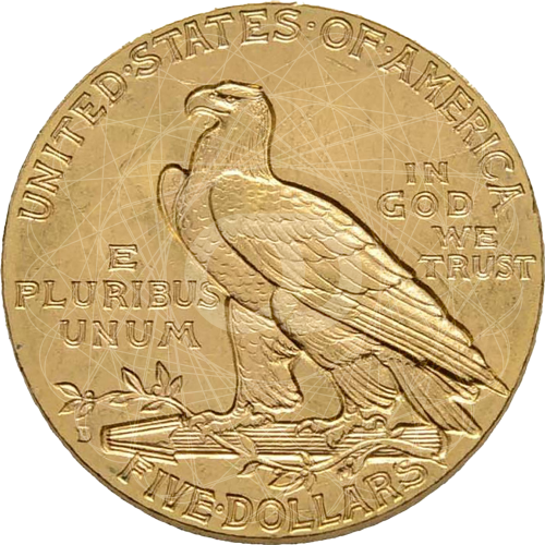 5 Dollari Americani 1908 1929