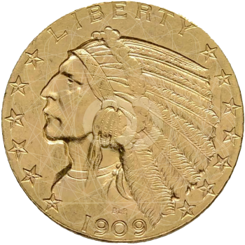 5 Dollari Americani 1908 1929