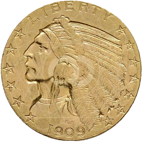 5 Dollari Americani 1908 1929